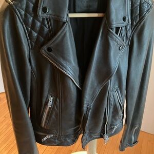 AllSaints Ink Leather Biker Jacket, US 6 UK 10